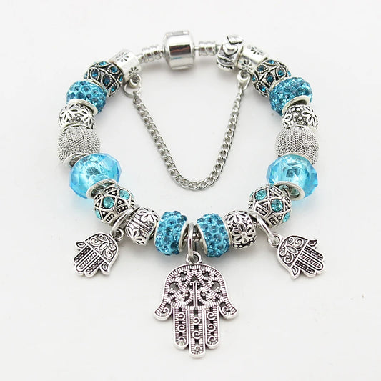 Hamsa Hand Charm Bracelets & Bangles inspired by Abalorio Murano.